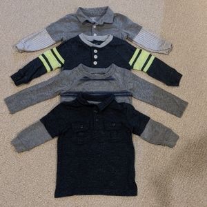 Bundle of 4, size 6-9 months long sleeve tees.